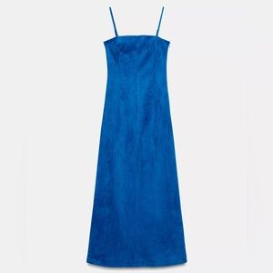 NWT Zara Blue Suede Dress